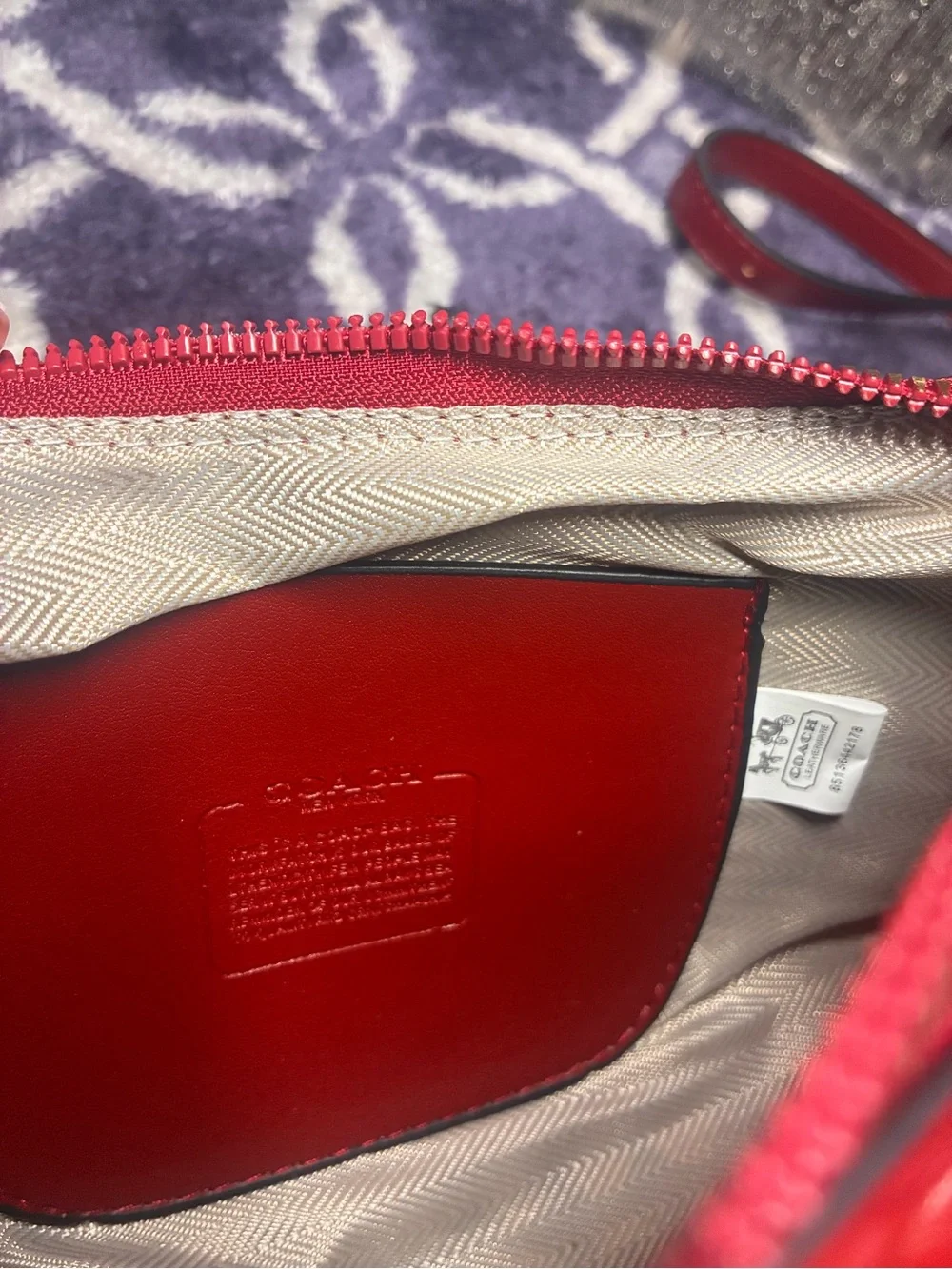 Coach Quilted Signature Leather Shoulder Bag in Red